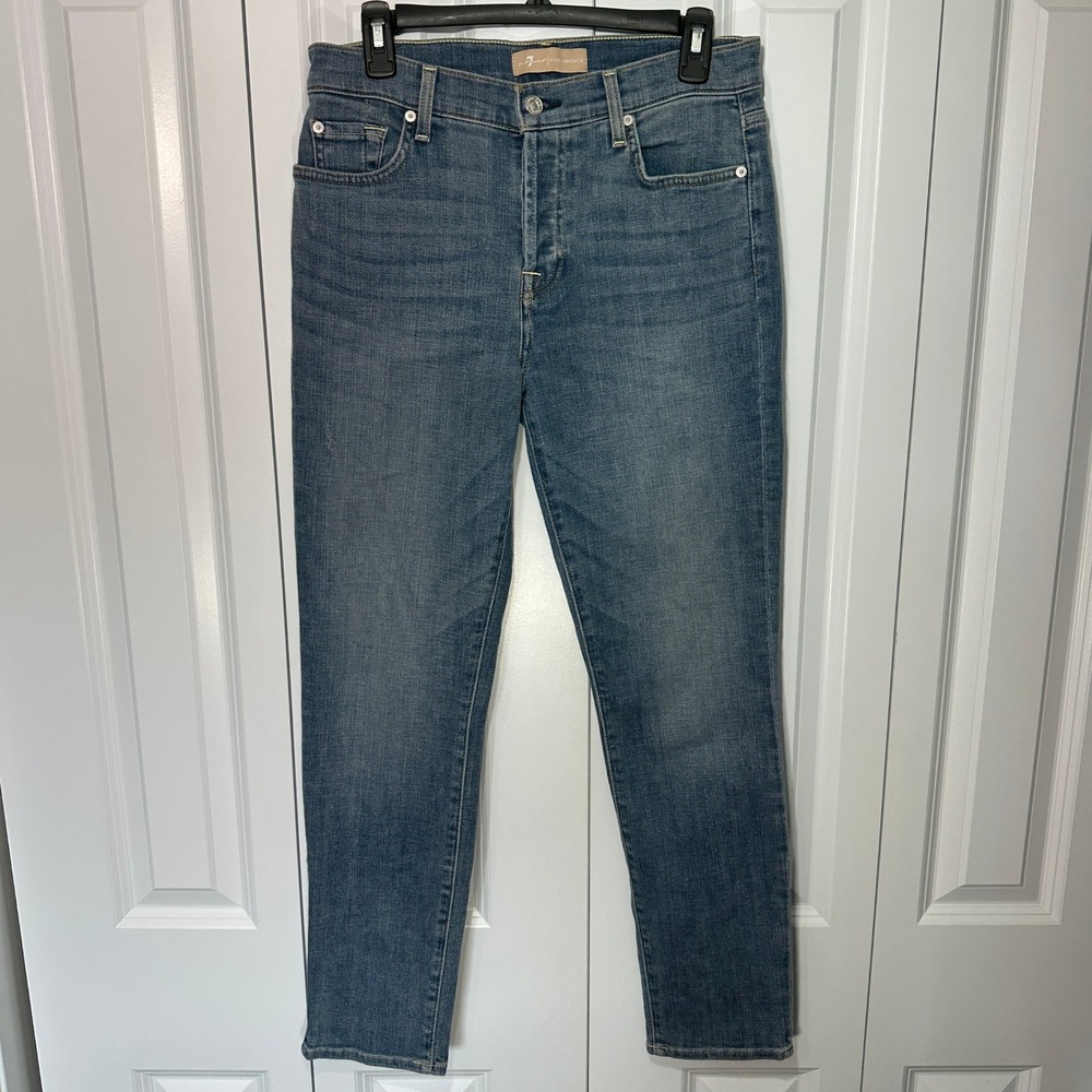 7 For All Mankind Josefina Jeans Womens 27 Blue Luxe Vintage Skinny Boyfriend